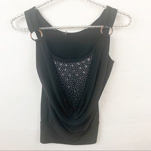 Women’s Studded Grommet Droop Neck Top